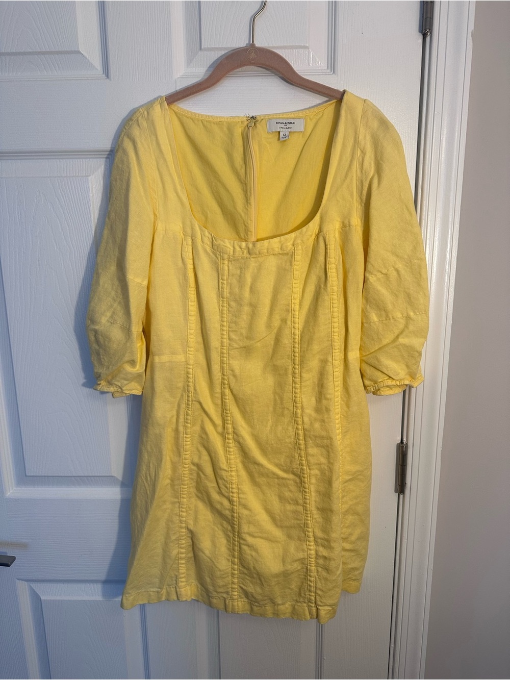 Banana Republic Yellow Scoop-Neck Mini Dress